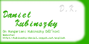 daniel kubinszky business card